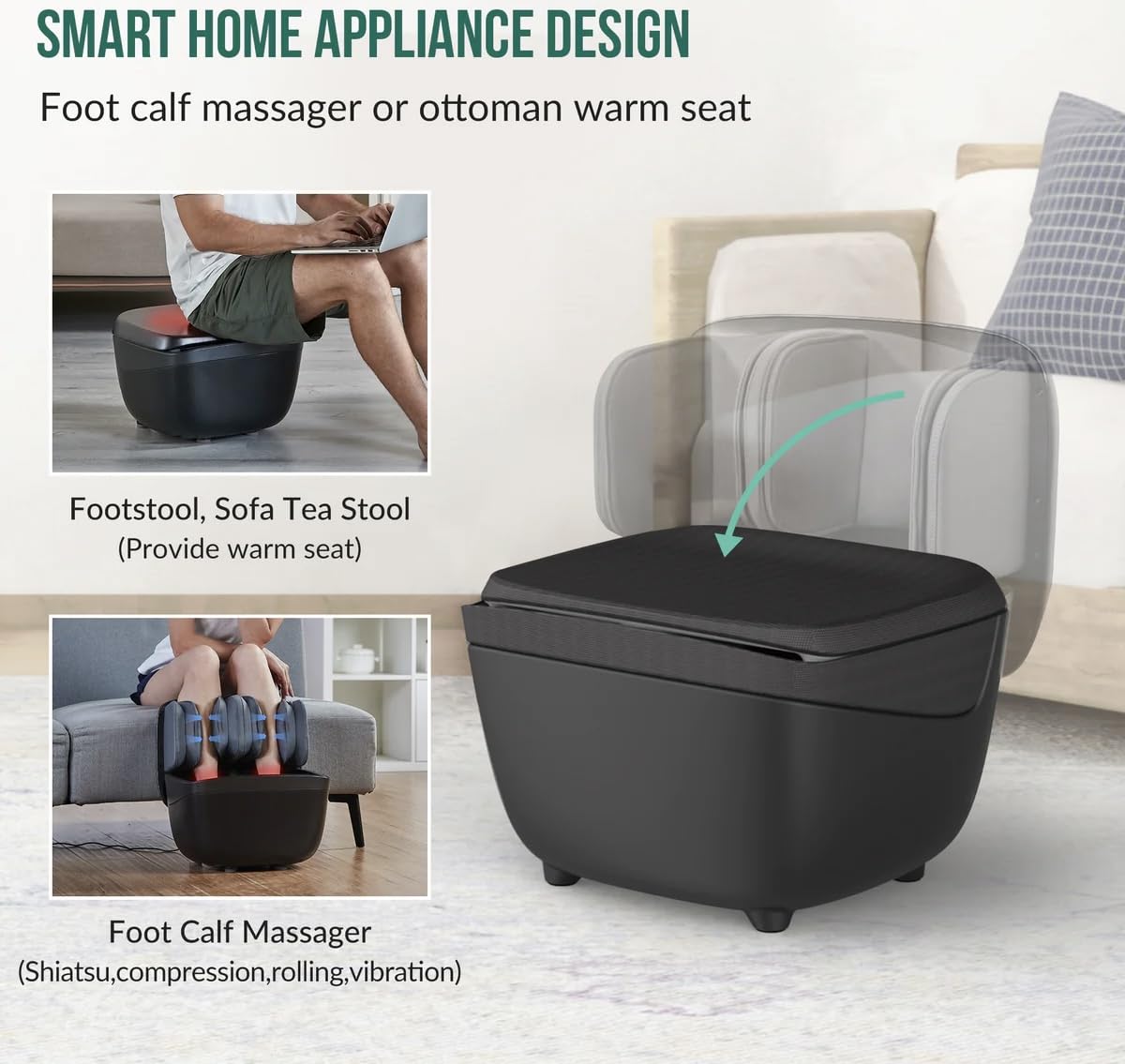 Fitness_Hub 3D Kneading,Rolling,Vibration,Heating Foot Calf Massager Personal Health Studio Leg Beautician.
