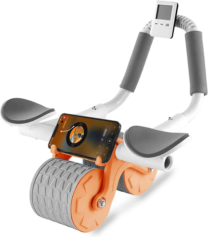 SOBO Ultimate Core Master Ab Roller with Knee Mat & Timer, Automatic Rebound Abdominal Wheel 1 Year Warranty