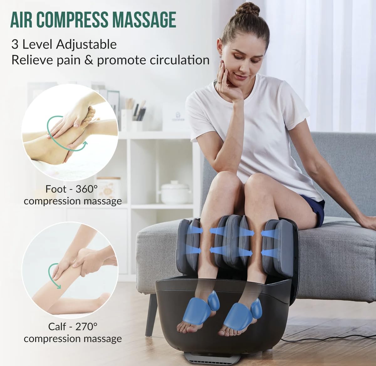 Fitness_Hub 3D Kneading,Rolling,Vibration,Heating Foot Calf Massager Personal Health Studio Leg Beautician.