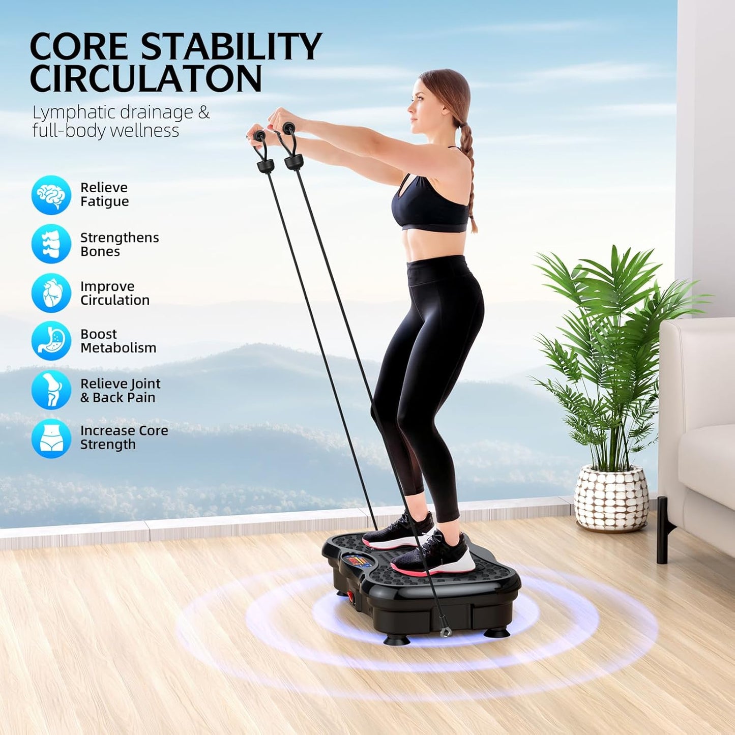 SOBO vibration plate For Weight Loss Fitness vibration platform Vibration Plate Exercise Machine,Whole Body Vibration Plate Machine Vibration Plate - 1 YEARS Warranty