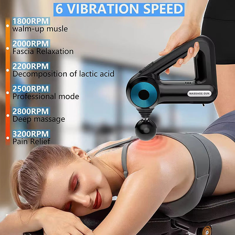 SOBO HEALTH CARE PRODUCT Cordless Massage Gun|Deep Tissue Percussion Body Massage Machine For Pain Relief|8 Specialized Heads|Massager Machine For Full Body,Battery Powered