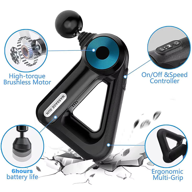 SOBO HEALTH CARE PRODUCT Cordless Massage Gun|Deep Tissue Percussion Body Massage Machine For Pain Relief|8 Specialized Heads|Massager Machine For Full Body,Battery Powered